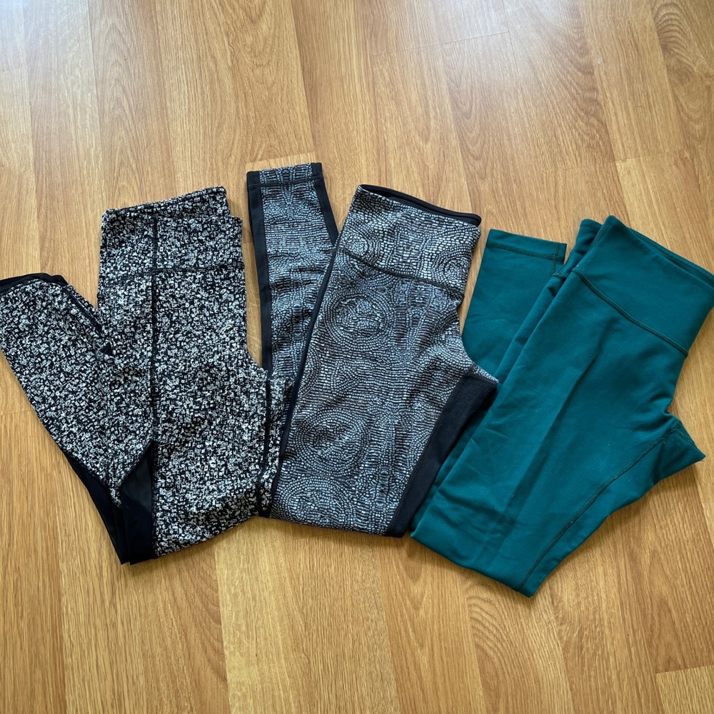Lululemon Lot of 3 Multicolored Leggings Women's Size Small Read for Measurement